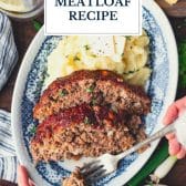 Southern meatloaf recipe with text title overlay