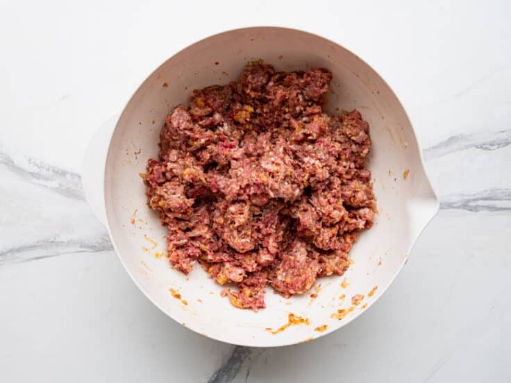 Southern meatloaf mixture in a bowl.