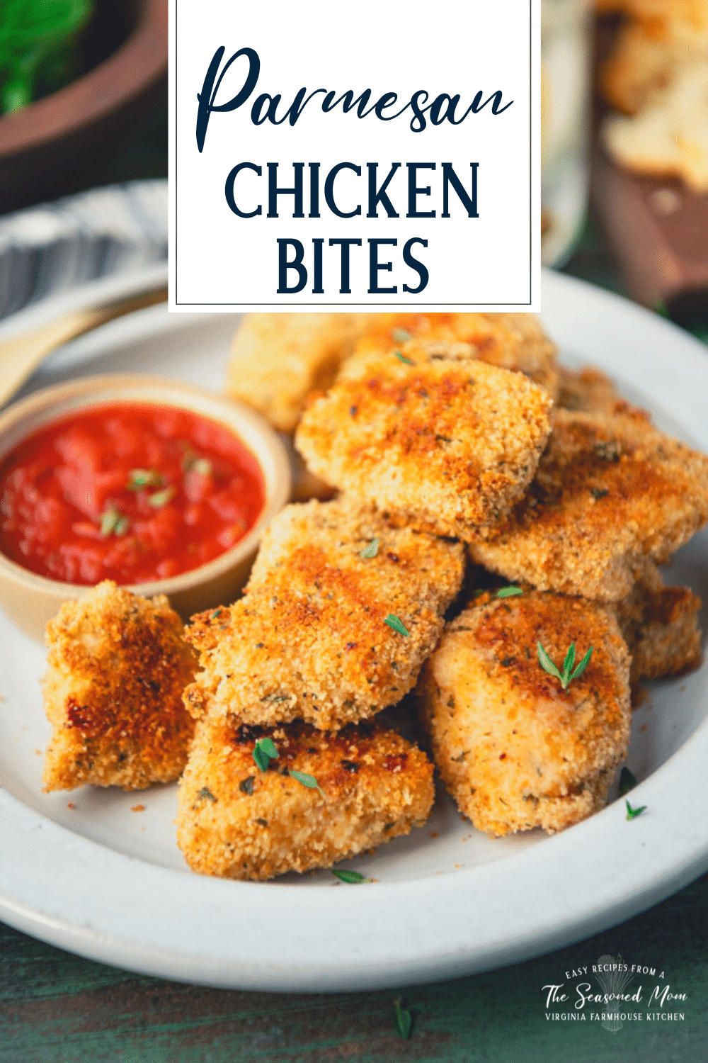 Baked Parmesan Chicken Bites The Seasoned Mom
