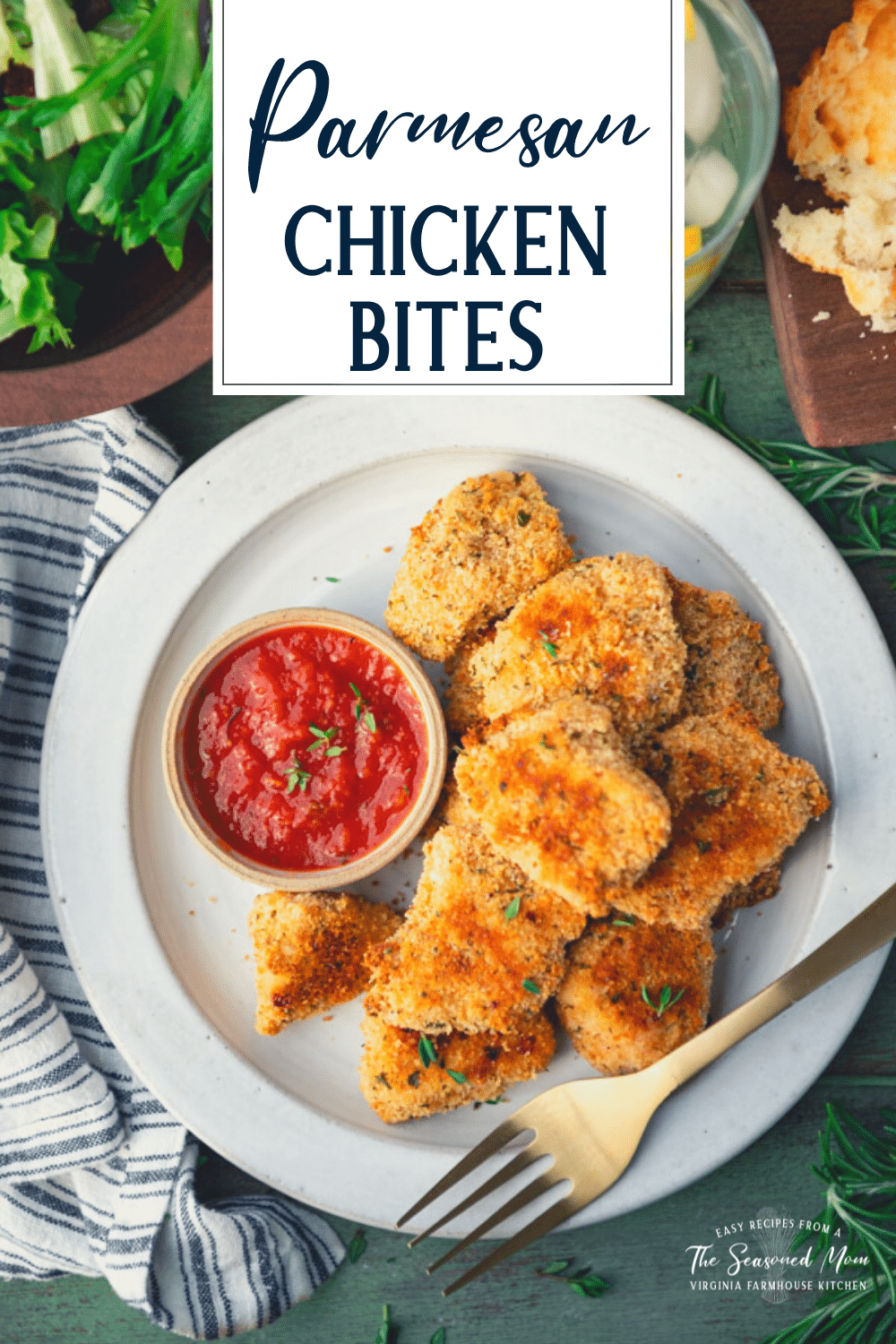 Baked Parmesan Chicken Bites The Seasoned Mom