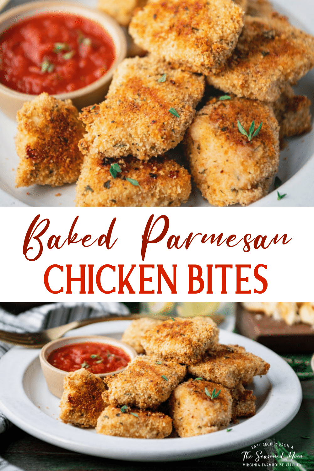 Baked Parmesan Chicken Bites The Seasoned Mom
