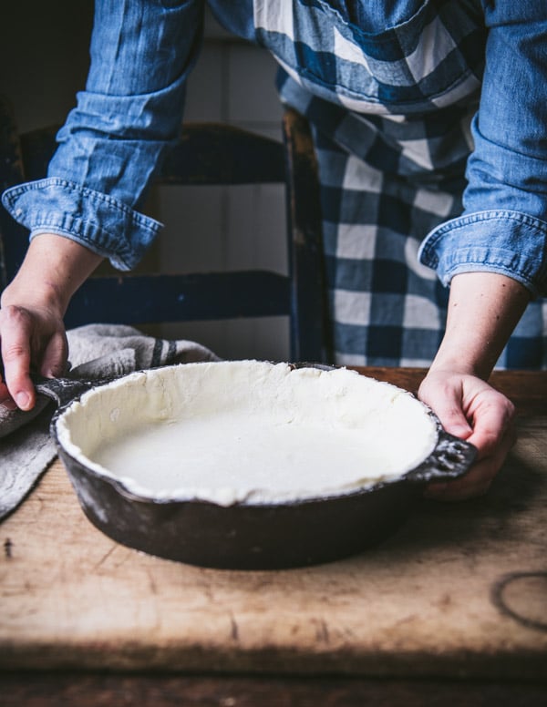 Pie crust in a cast iron skillet