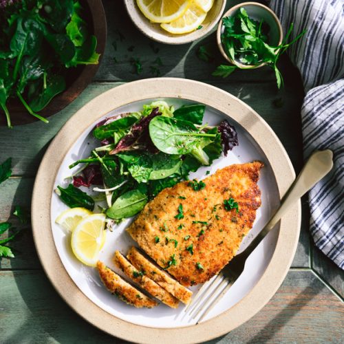Parmesan Crusted Chicken {Chicken Milanese} The Seasoned Mom