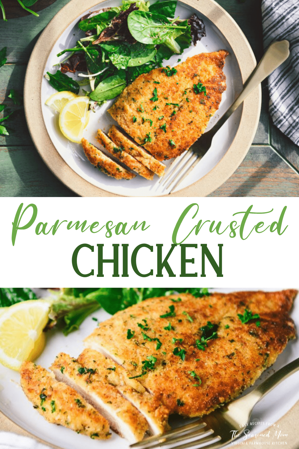 Parmesan Crusted Chicken {Chicken Milanese} The Seasoned Mom