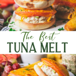 Long collage image of the best tuna melt recipe