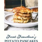 Potato pancakes with text title at the bottom.