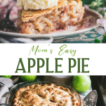 Long collage image of easy apple pie recipe