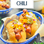 The best hot dog chili sauce with text title overlay