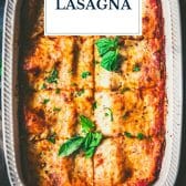 Quick and easy spinach lasagna recipe with text title overlay.