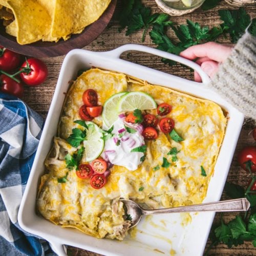 Chicken Enchilada Casserole with Sour Cream The Seasoned Mom