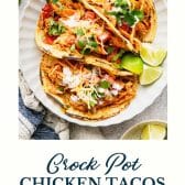 Crockpot Mexican chicken with text title at the bottom.