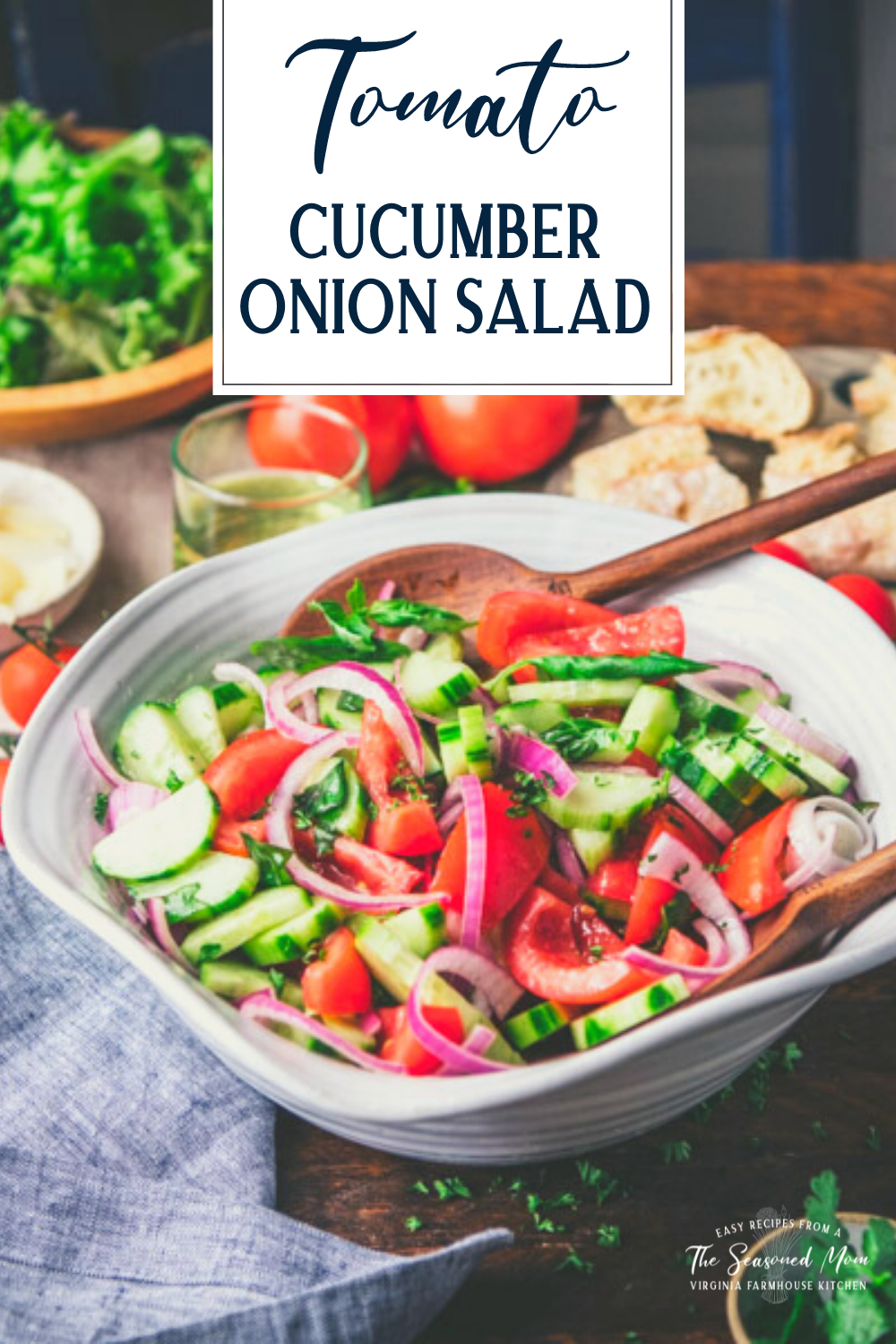 Cucumber Tomato Onion Salad - The Seasoned Mom