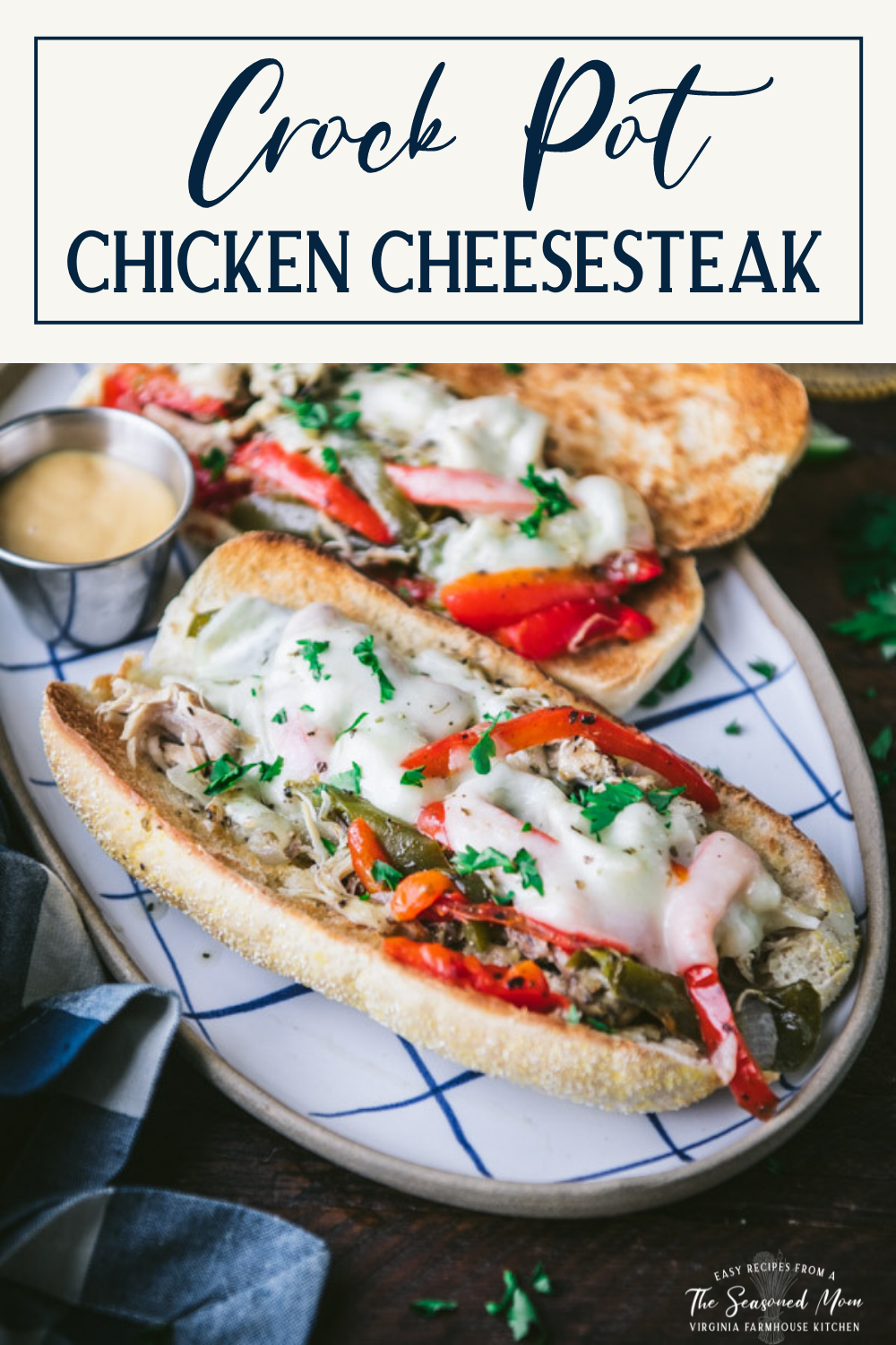 Crock Pot Chicken Cheesesteak - The Seasoned Mom