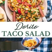 Long collage image of Dorito taco salad.