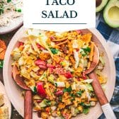 Dorito taco salad with text title overlay.