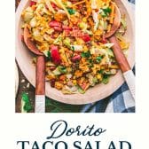 Dorito taco salad with text title at the bottom.