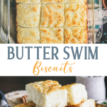Long collage image of butter swim biscuits