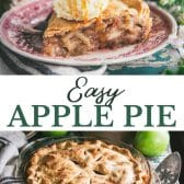 Long collage image of easy apple pie recipe.