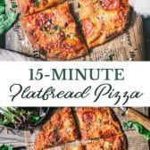 Long collage image of flatbread pizza recipe