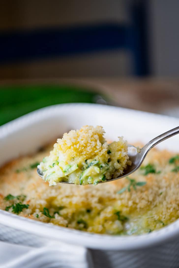 Garlic Parmesan Zucchini Casserole The Seasoned Mom