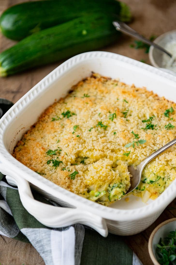 Garlic Parmesan Zucchini Casserole The Seasoned Mom