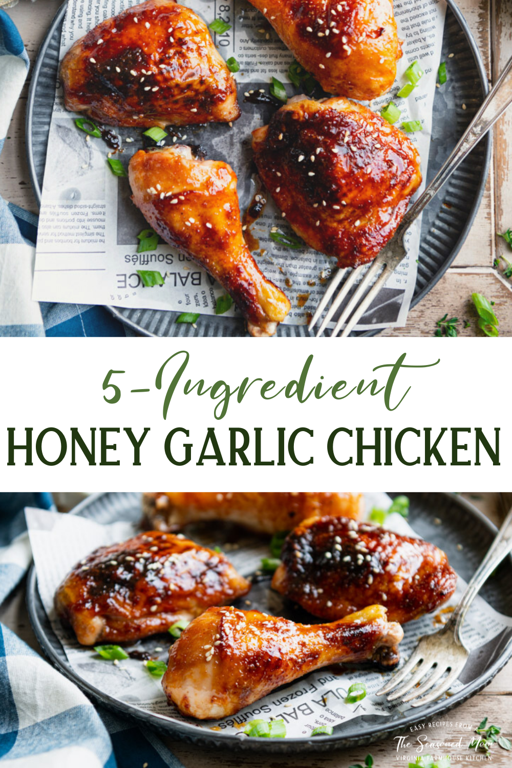 Sticky Honey Garlic Chicken {5 Ingredients} - The Seasoned Mom