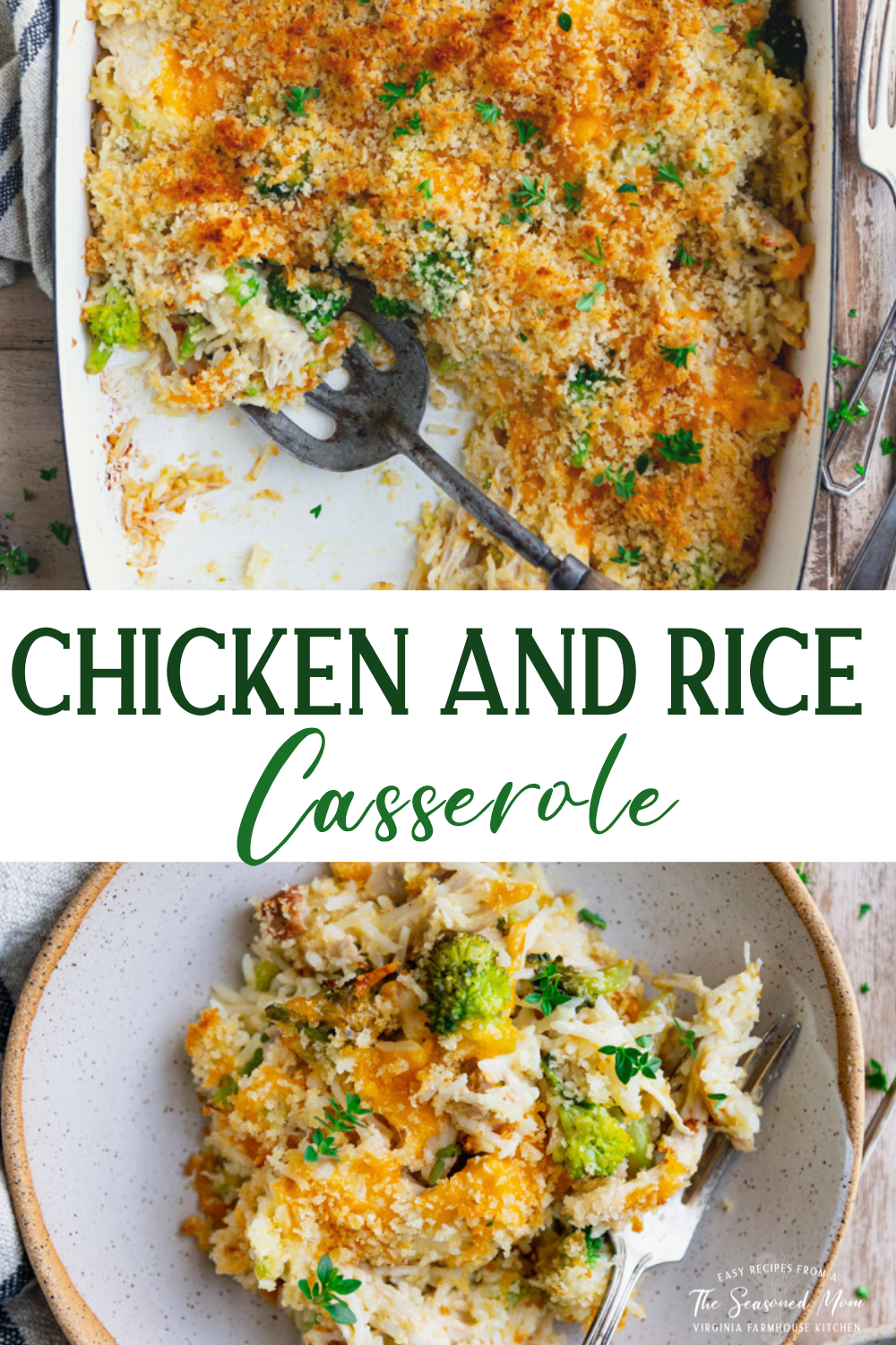 Broccoli Cheese Chicken and Rice Casserole The Seasoned Mom