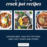 Vertical collage of beef crock pot recipes