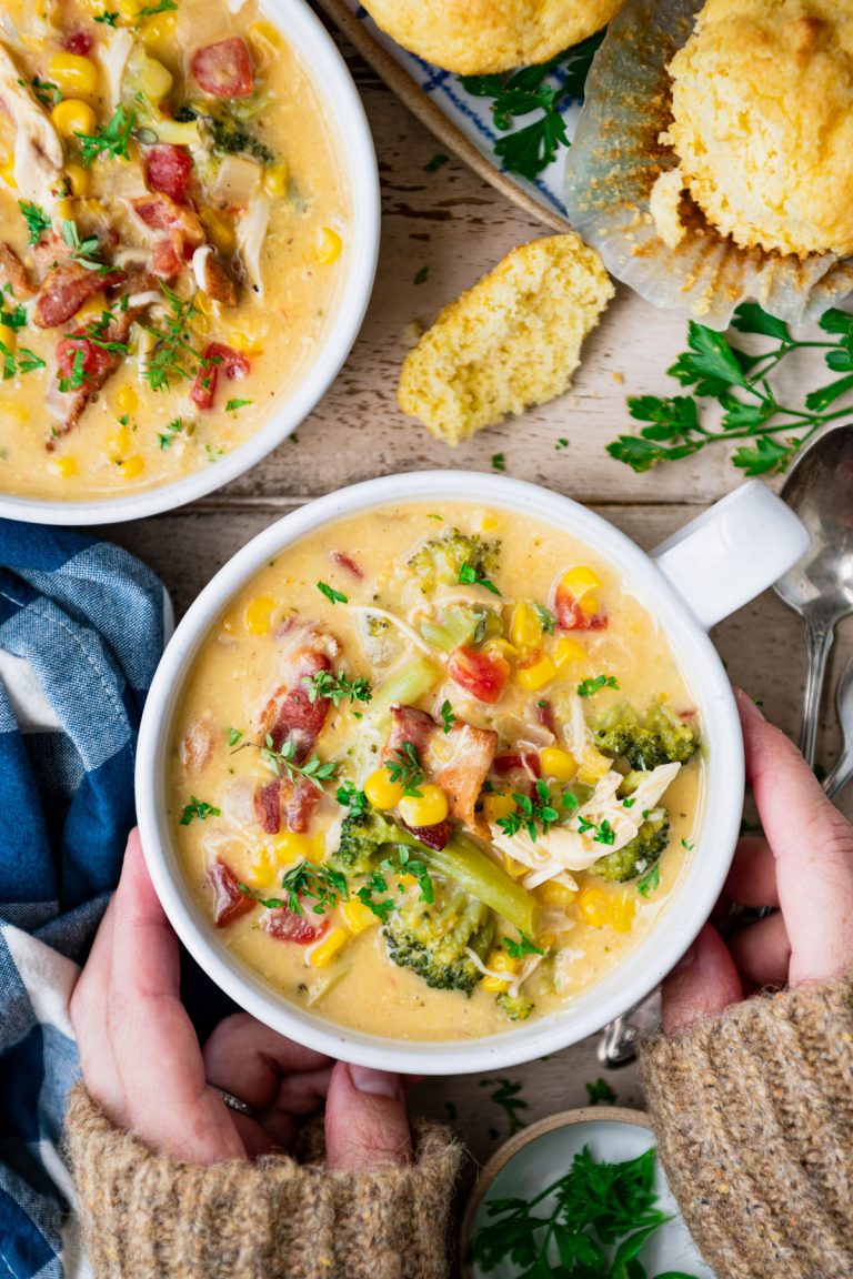 Cheesy Crock Pot Chicken Soup The Seasoned Mom