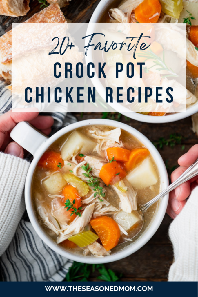 Overhead shot of crock pot chicken recipes