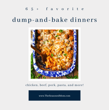 Square image of dump and bake dinners