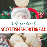 Long collage image of scottish shortbread cookies