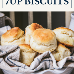 Bowl of 7up biscuits with text title box at top