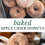 Long collage image of baked apple cider donuts