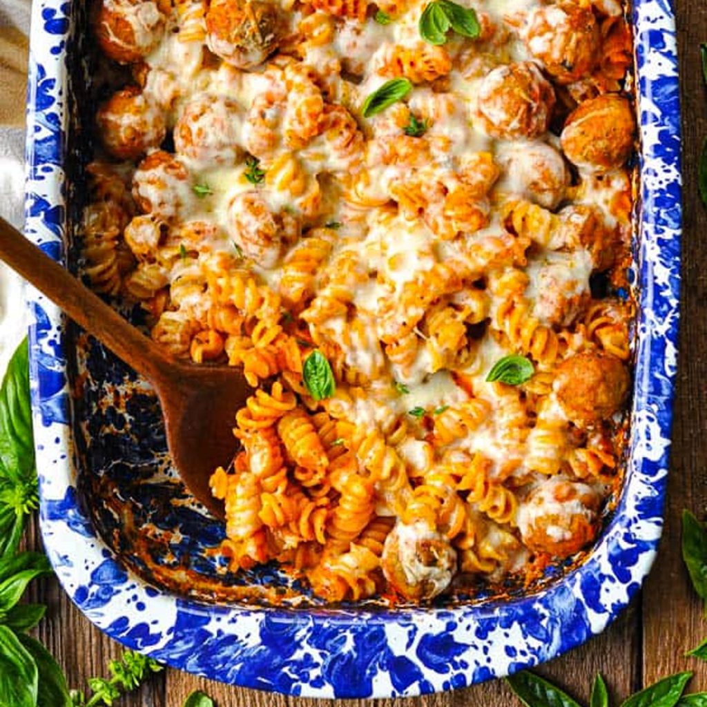 Dump and Bake Meatball Casserole The Seasoned Mom