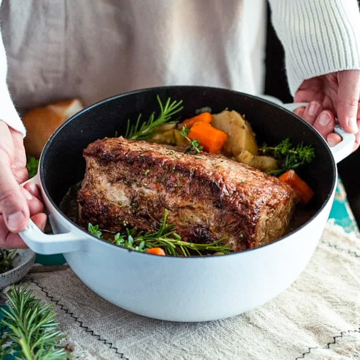 Dutch Oven Pork Roast with Gravy - The Seasoned Mom