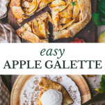 Long collage image of apple galette