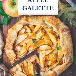 Apple galette with text title overlay