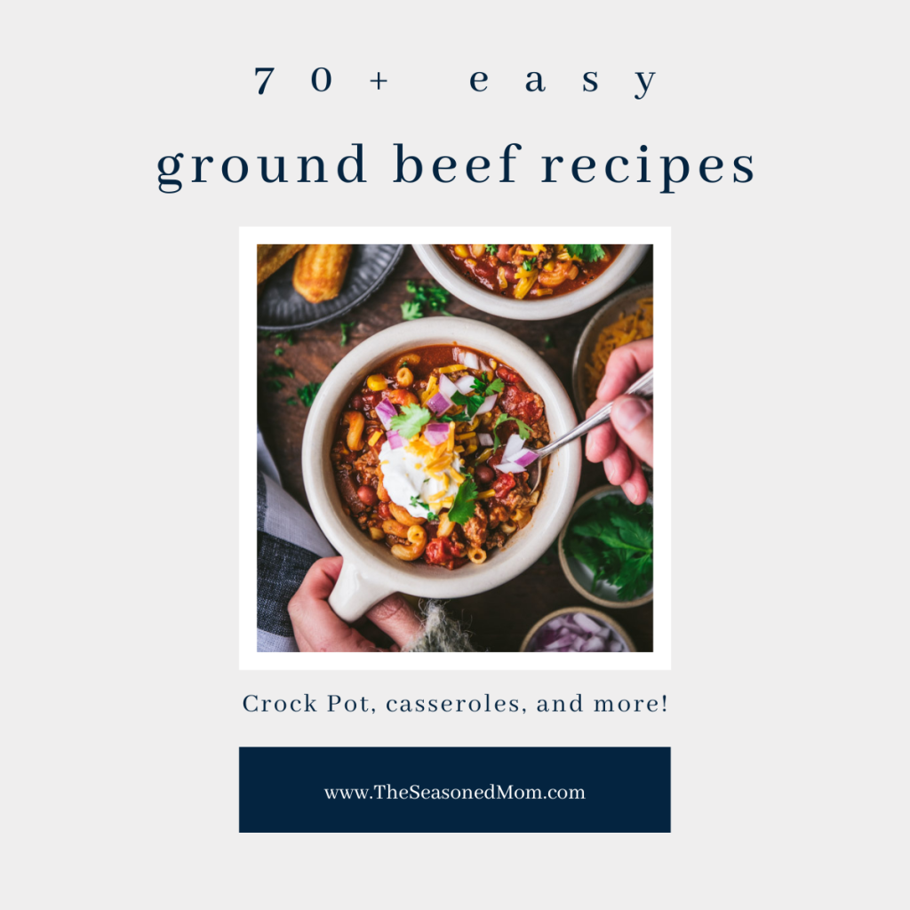 Square text image of easy ground beef recipes