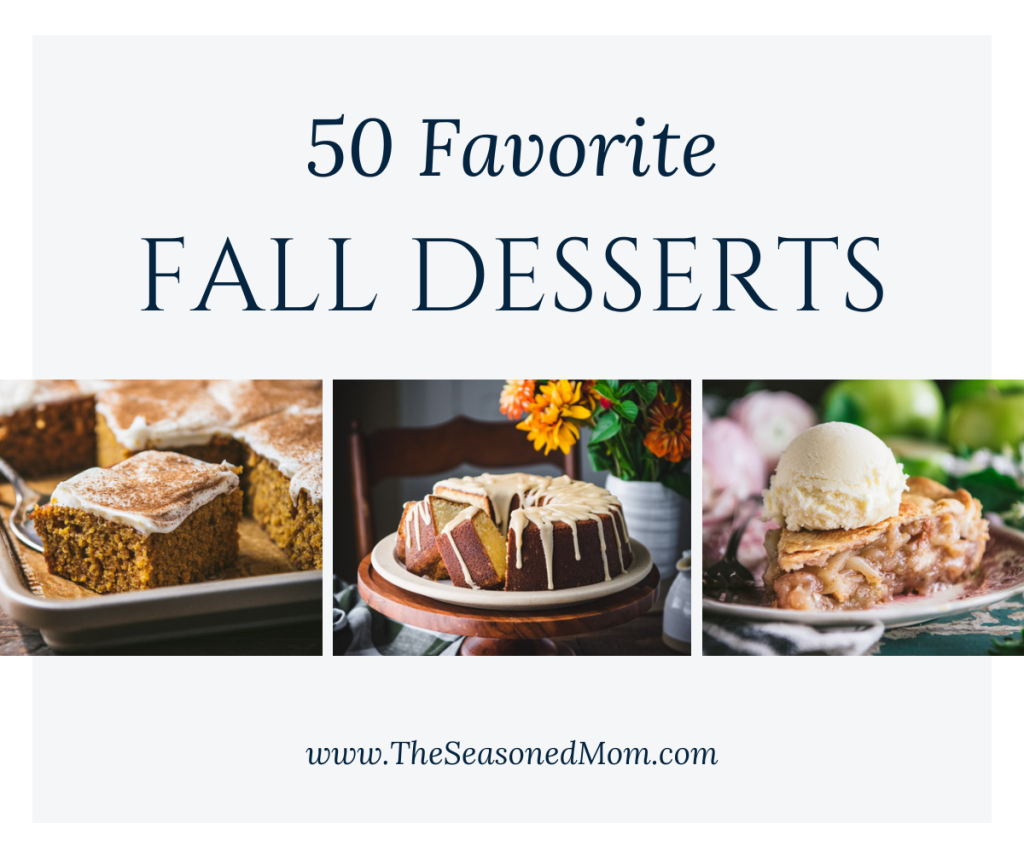 Horizontal fall desserts collage
