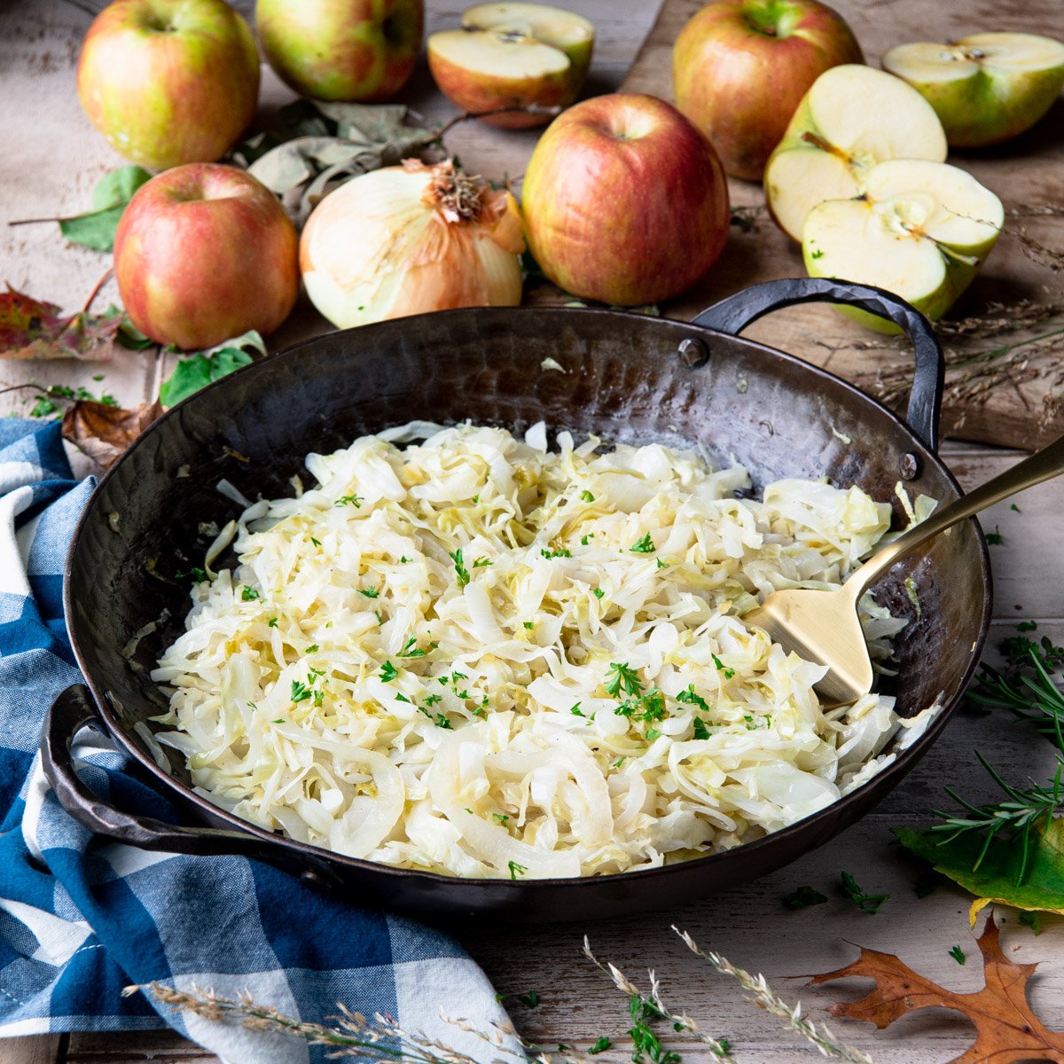 Fried Cabbage with Apples and Onion - The Seasoned Mom