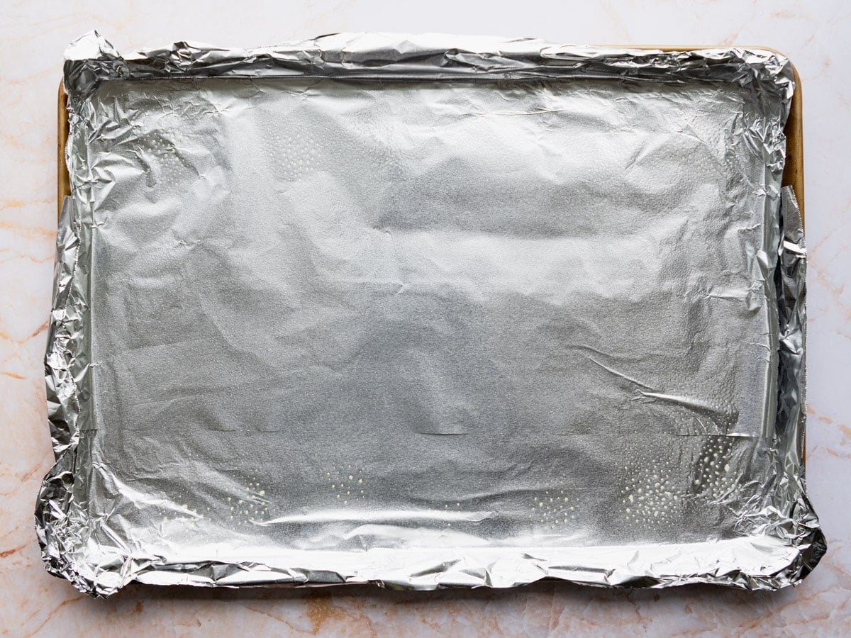 Foil lined greased baking sheet.
