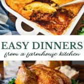 Long collage image of easy dinner recipes.