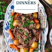 Easy dinner recipes with text title overlay.