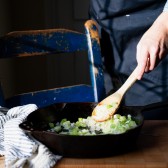 Sauteing veggies in a skillet