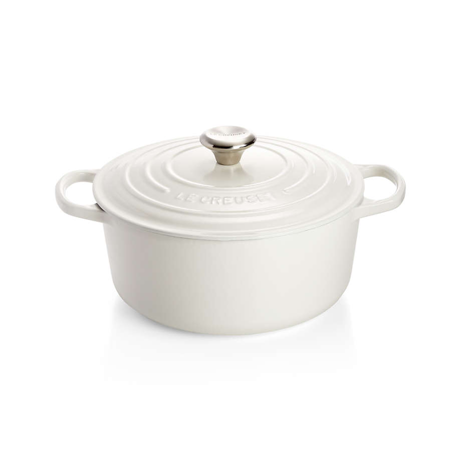 Le Creuset dutch oven in white