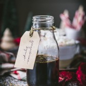 Jar of gingerbread latte syrup