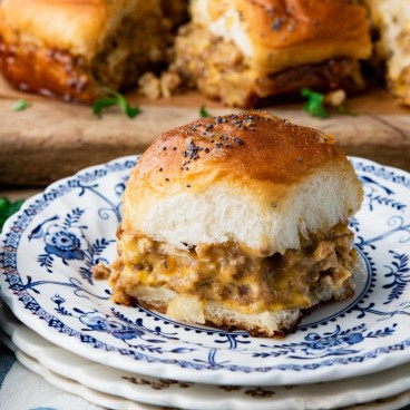 Square side shot of hanky panky recipe in sliders form!