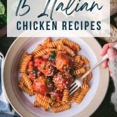 Italian recipes with chicken and text title overlay