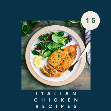 Square collage of Italian recipes with chicken